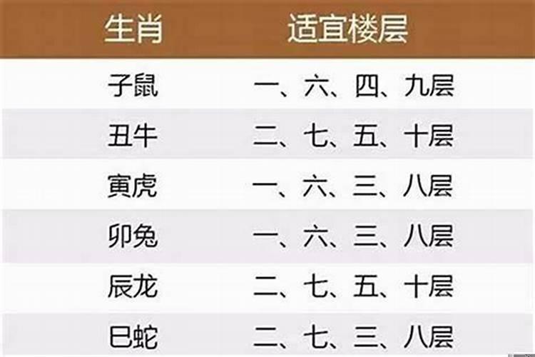 十二生肖属相与楼层的风水